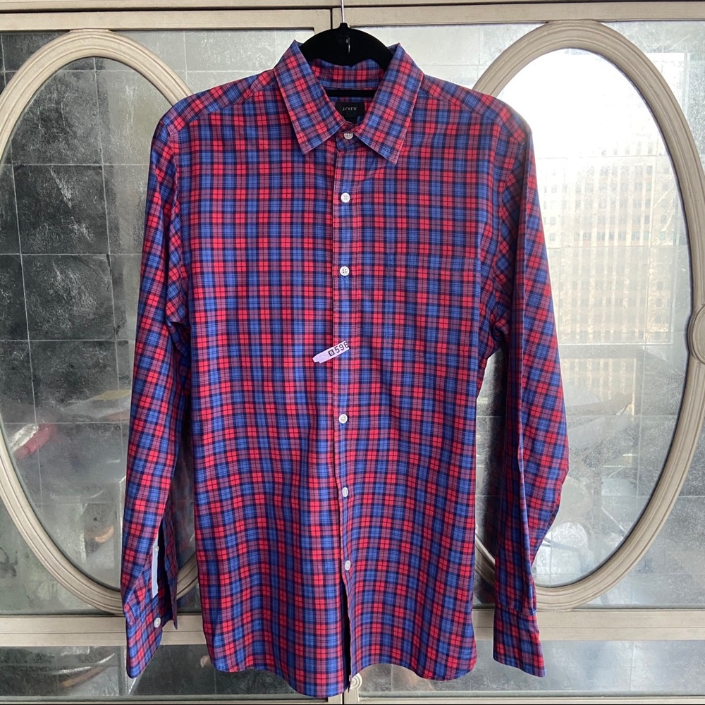 J. Crew Red and Blue Button Down